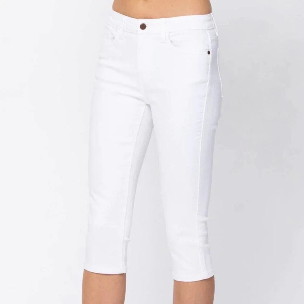 Judy Blue Capri Jeans 29 9 White Skinny Fit 5-Pocket